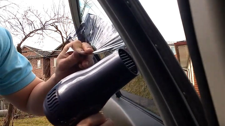 The process to Remove Window Tint Using a Hair Dryer