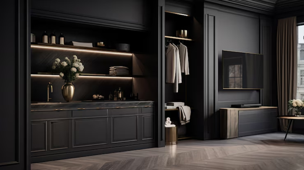 Stylish Wardrobe Designs Using Mixed Laminate Finishes